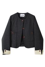 短款毛呢外套女秋冬新款夹棉加厚小个子复古圆领小香风外套上衣潮