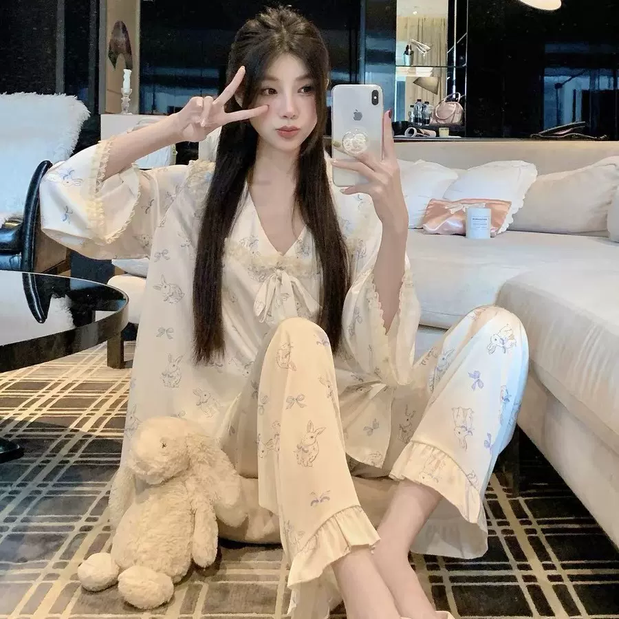 【四件套合集】纯欲蕾丝花边冰丝睡衣女高级吊带短裤家居服带胸垫