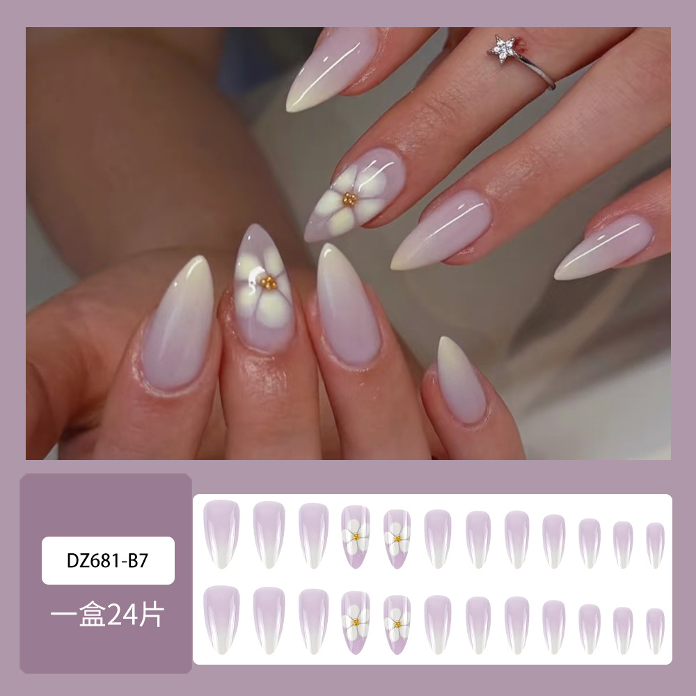 Parche de uñas postizas, uñas francesas europeas y americanas, uñas de uñas de uñas de uñas de diamantes de uso transfronterizo, productos terminados al por mayor de nails