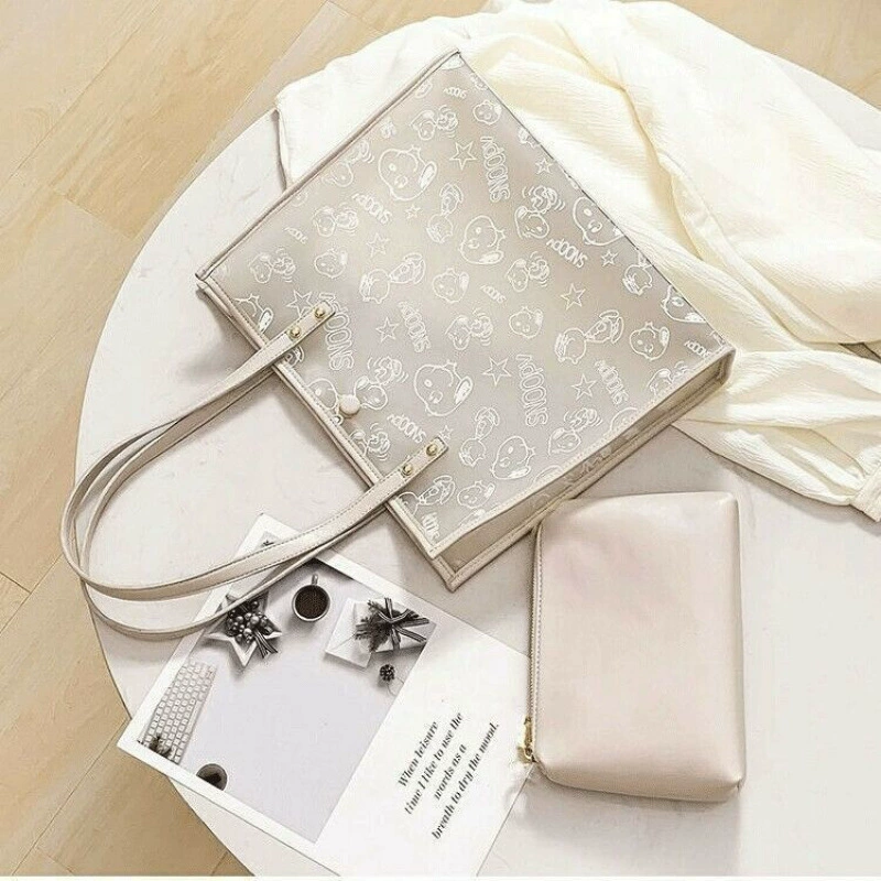 2024 Прозрачная сумка через плечо, желеобразная сумка, большая вместимость, косметичка, студенческая сумка для женщин