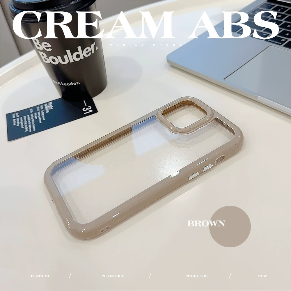 Чехол для телефона (Apple 16 Pro Max) из акрила, кремовая окантовка, стиль высокого качества