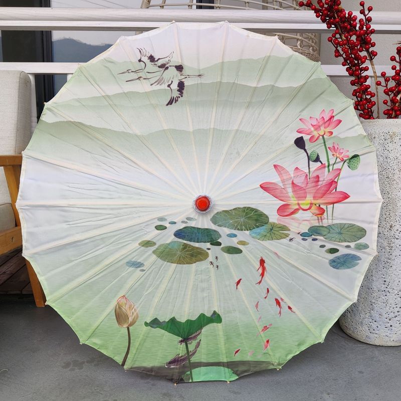 卸売り中国風プリント吊り天井装飾油紙傘ショーダンスショー道具古風工芸傘絹布傘|undefined