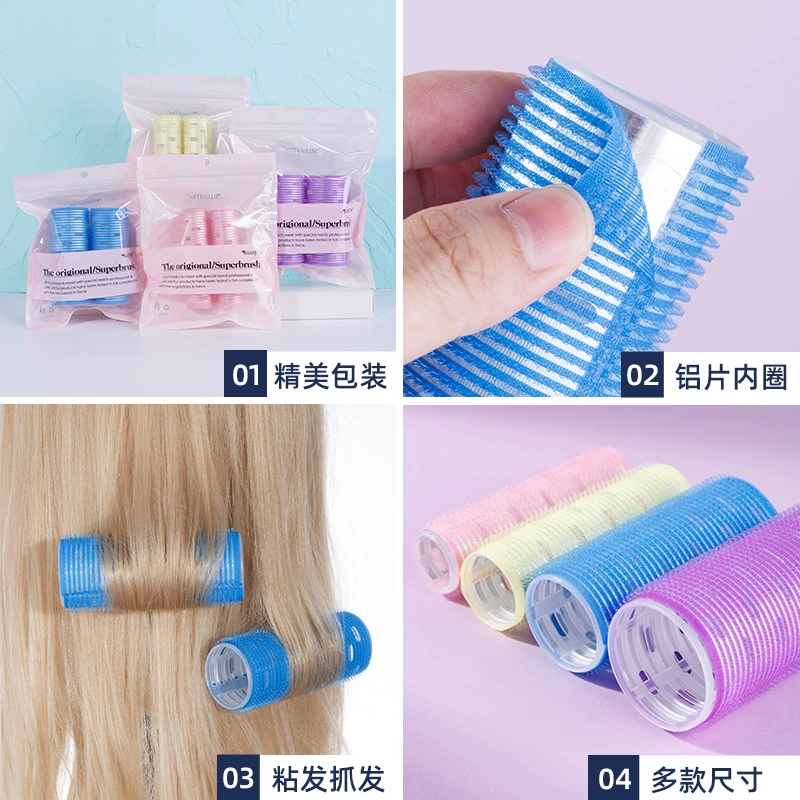 Кудрявые самоклеящиеся длинные bangs с крючком на липучке, бигуди для волос