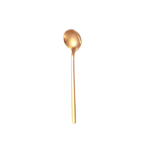 Manufacturer wholesale 304 stainless steel coffee spoon creative small round dessert spoon stirring spoon ice cream long handle spoon