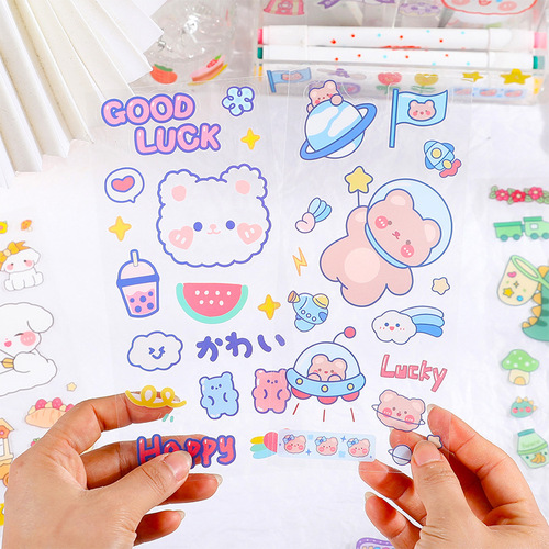 Japanese and Korean ins style creative bear rabbit laptop ipad sticker cartoon cute suitcase suitcase sticker