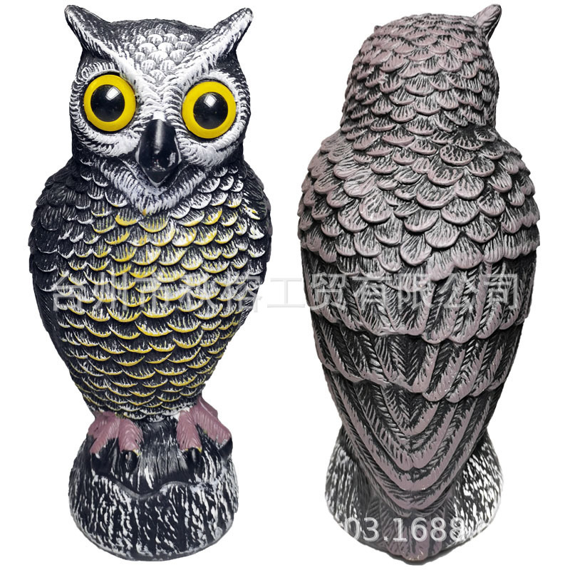 フクロウのような動物の鳥よけ器は鳥の神器を追い払います。フクロウの鳴き声を出して猫と犬のネズミの動物を追い払います。|undefined