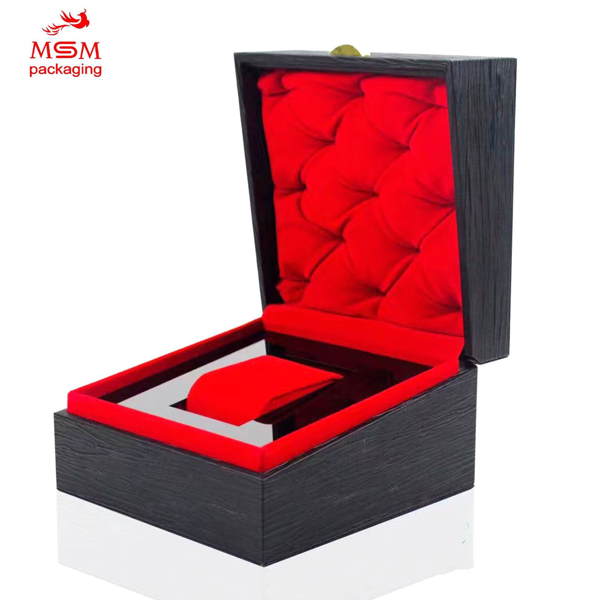 Customized High-End Watch Packaging Box Pu Leather Watch Box Wooden Watch Box Flip Watch Box Luxury Oblique Watch Box