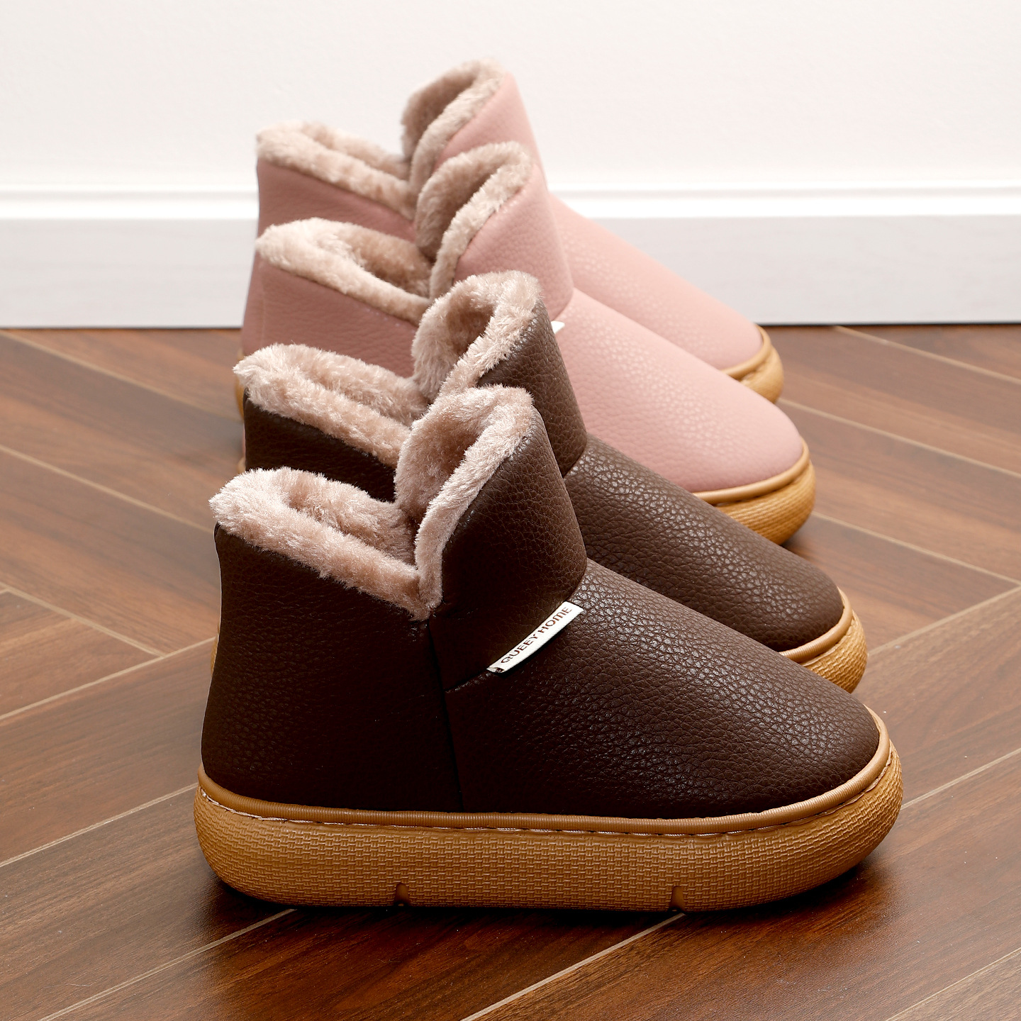 Pantofole impermeabili in cotone caldo per uomo inverno 2026 nuova casa interna più scarpe in cotone con suola spessa con tacco in velluto