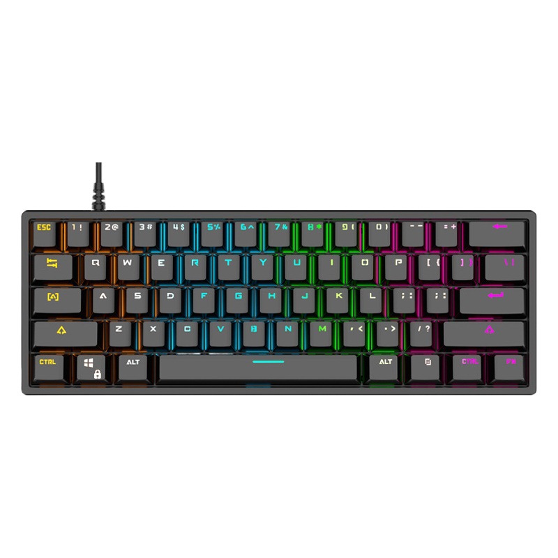 Teclado mecánico con cable para juegos K620 TYPE-C enchufe caliente RGB juego de eje verde luminoso Teclado mecánico Bluetooth