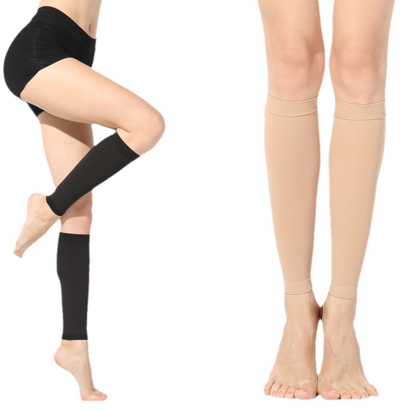 Cubierta de pierna venosa transfronteriza de primer y segundo nivel Calcetines de compresión elástica Calcetines de compresión moldeados Calcetines de pantorrilla de tubo medio al por mayor