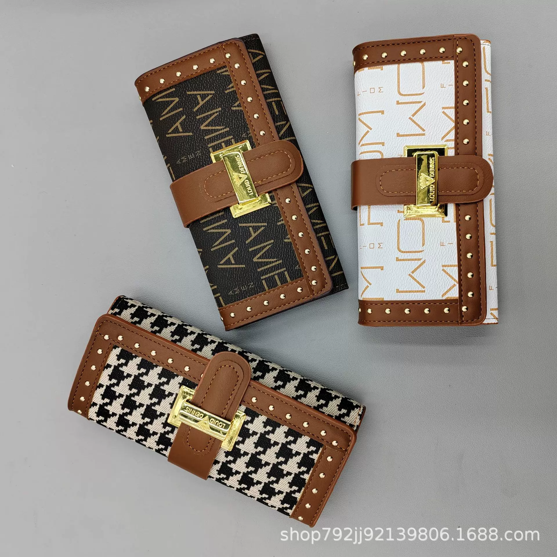 2024新款女士软面钱包卡片收纳包手机包手拿包PU长款零钱包跨境货