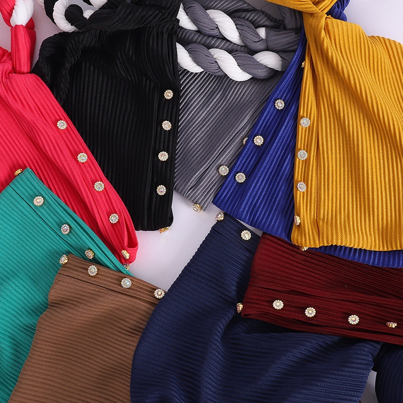 Novi čavli na rubu šešira, dijamantne trake u boji, pletena marama u dvije boje, šešir, pokrivalo za glavu._voghion.com