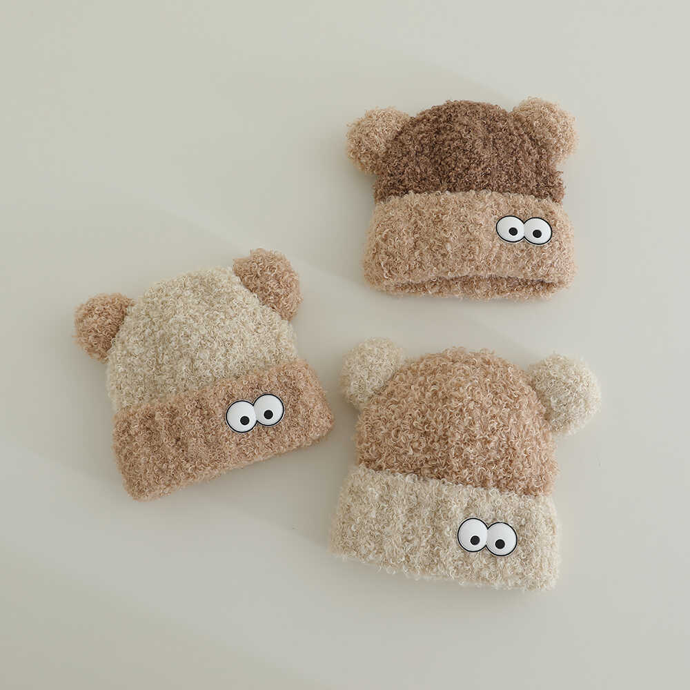 Keep warm knitted children's demi-season velvet cute knitted hat for…