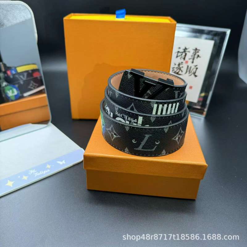 2025新L款男士字母皮带腰带青年裤带男韩版潮流v奢侈品商务年轻人|undefined