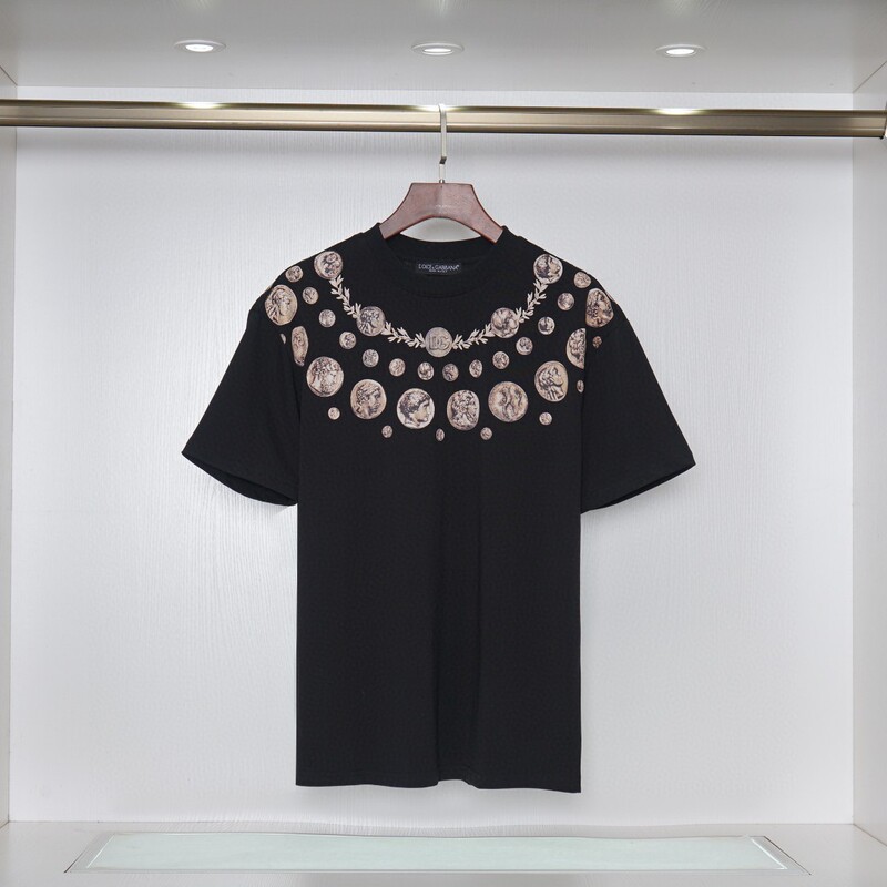 クロスボーダートレンディブランド25夏新作トレンドダブルヤーンDファミリー夏半袖Tシャツ男女兼用万能トップスクラシックスタイル|undefined