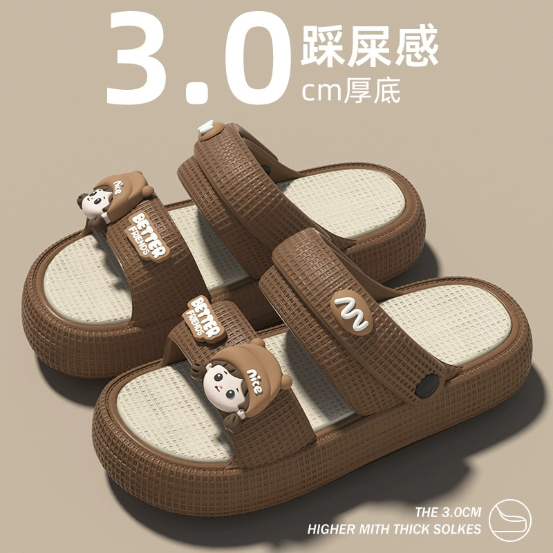 Женские летние 2025 новые пляжные сандалии на толстой подошве с противоскользящей подошвой, универсальные шлепанцы для улицы и дома