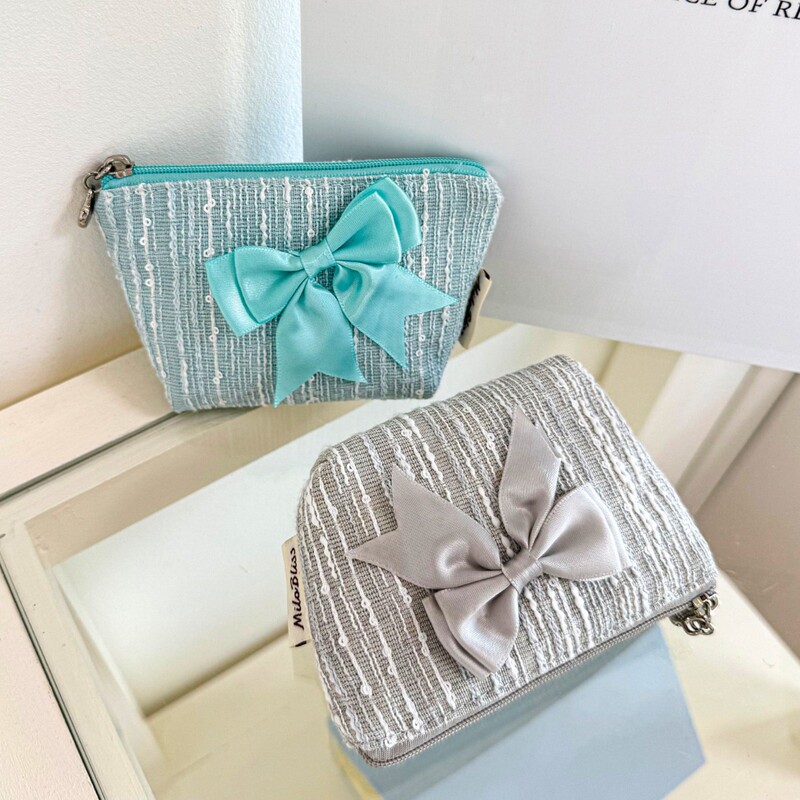 リボン小さな香り小銭入れポータブル口紅化粧品収納袋女の子かわいいミニバッグ卸売|undefined
