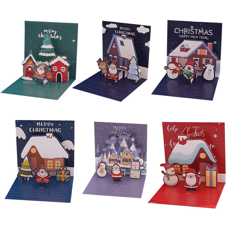 Amazon 立体クリスマス グリーティング カード クリエイティブ クリスマス イブ メッセージ ホリデー カード ギフト フォールド カード セット|undefined