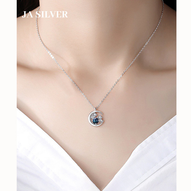 Noche de luna guardianes de la moda de la personalidad del viento futuro collar de clavícula S925 plata personalidad collar creativo al por mayor