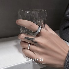 Men's Ring Men's Trend Brand High-End Index Ring Men's Design Niche Single Ring For Women Titanium Steel Men's Single Ring