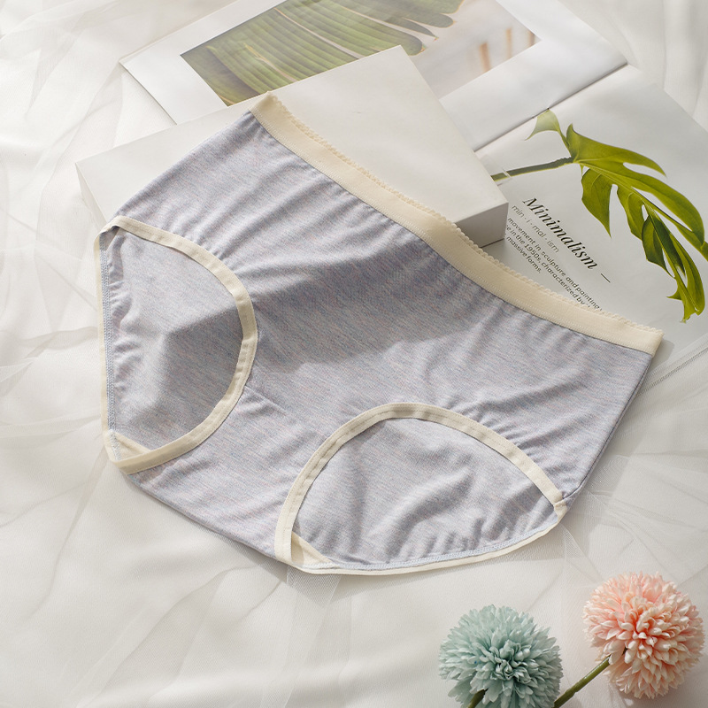 Ropa interior sin costuras de las mujeres al por mayor transpirable cintura media 40 ropa interior de algodón peinado de las mujeres calzoncillos de algodón entrepierna ropa interior elástica alta