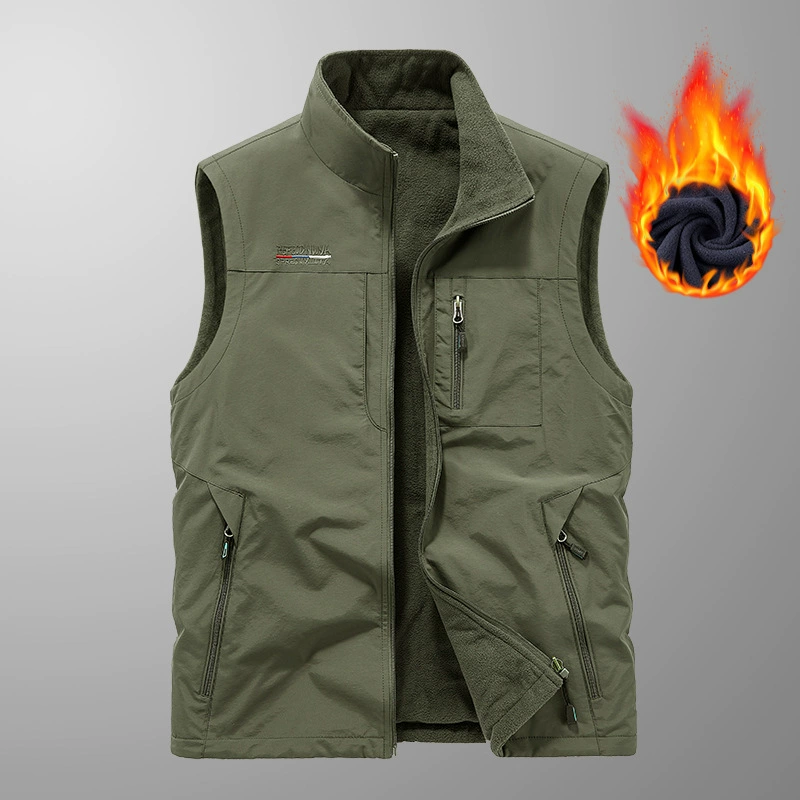 Осенне-Зимний новый Повседневный двусторонний жилет для ношения, мужской уличный воротник, рекламный жилет для рыбалки, фотографии, 1906