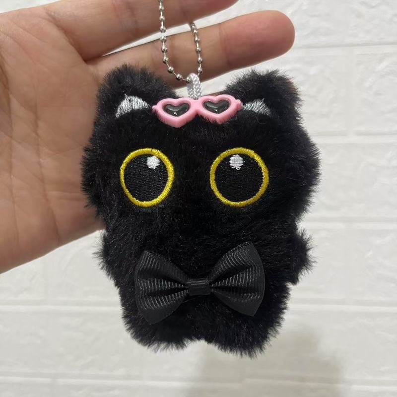 きしむ漫画猫家族ぬいぐるみキーホルダー小さな鼻猫ペンダントスクールバッグ人形ペンダントギフトトレンド|undefined