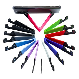 V-shaped mobile phone stand flat desktop folding lazy person stand printed logo triangle V-shaped mobile phone stand