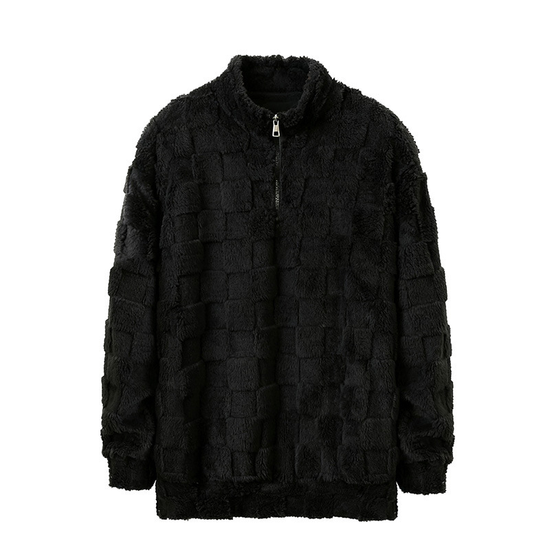 2024 Amazon Aliexpress hombre chaqueta de manga larga suelta otoño y invierno casual chaqueta de medio cremallera