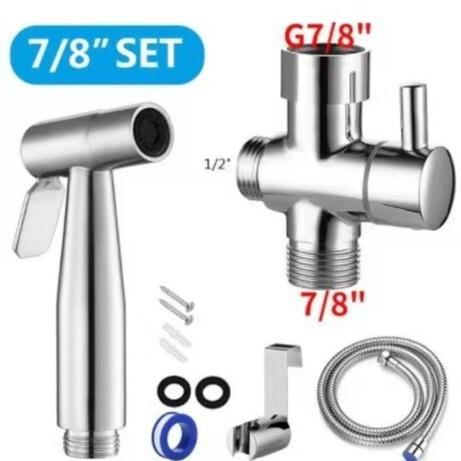 Household toilet companion one-in and two-out triangular valve toilet woman washer high-pressure booster spray gun water gun