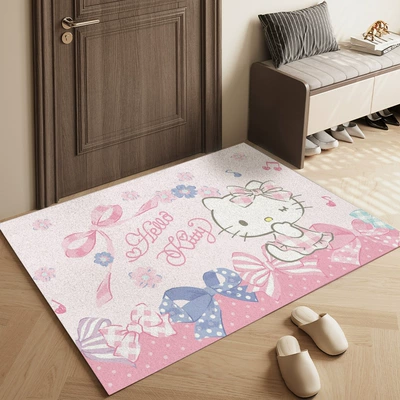 Avtomobil döşəmə paspasları — Mat Stain-Resistant and Easy to Care - bow-katie-40cmx60cm-gold-thickness-no-obstruction-when-opening-the-door