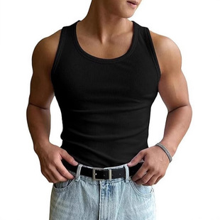 Summer Fitness Base Slim Fit Elastic Sports Vest Training Basketball Threaded Sleeveless Top Training Clothes Breathable