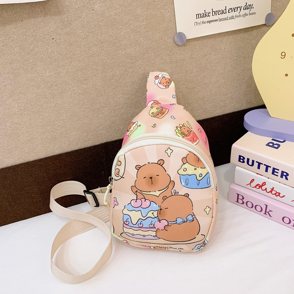 Caricatura lindo bolso de pecho para niños y niñas Capibara Dolphin Impresión mochila infantil 2025 nuevo bolso para niños