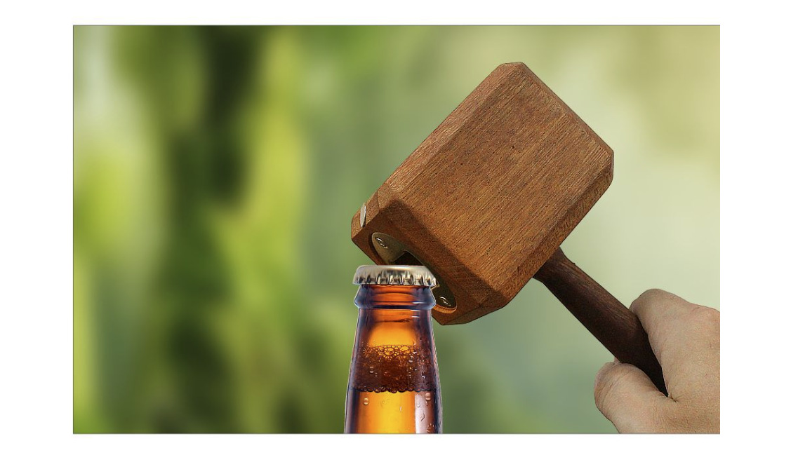 Abrebotellas martillo de thor abrelatas magnético de madera_voghion.com