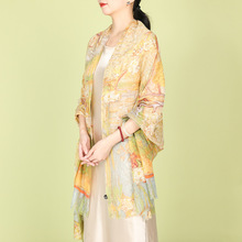 【梵高的小梨树】90*200纯山羊绒女士秋冬围巾披肩欧美大牌ins