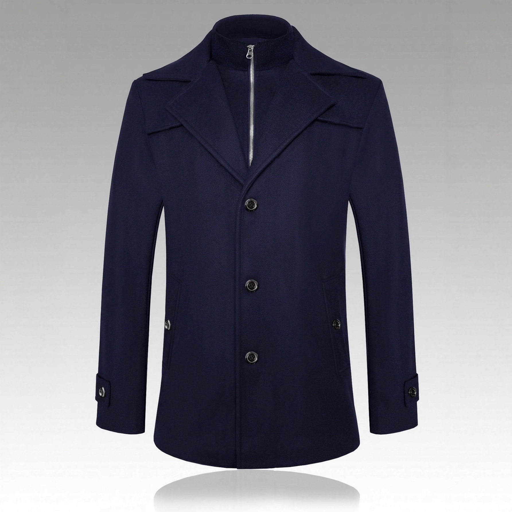 Herfst/Winter 2025 Internationale Handel Grensoverschrijdende Europese en Amerikaanse Herenkleding Wollen Jas met Rits Zakelijk 240804_voghion.com