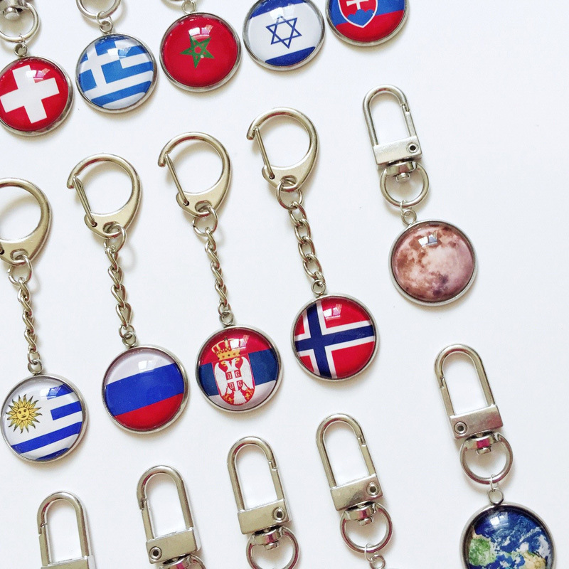 13g Weight Bag Pendant, Keychain Classification 1 Piece Quantity Holiday, Daily Occasion 316 Stainless Steel , Alloy Material National Flag Pattern Epoxy Design Simple Style Style 1 Piece Simple Style National Flag 316 Stainless Steel Alloy Epoxy Bag Pendant Keychain 6