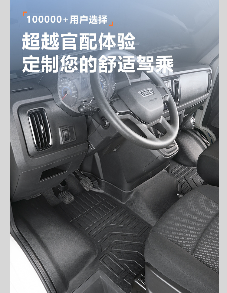 Suitable for Iveco Daily front row 11-26 models, full coverage interior accessories, TPE car floor mats, interior modification