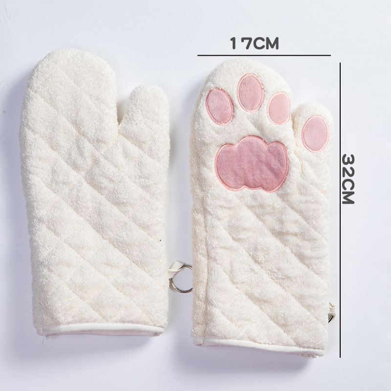 Venta al por mayor Toalla de algodón para hornear guantes de horno de microondas resistentes a altas temperaturas aislamiento térmico antideslizante resistente a altas temperaturas anti-escaldado guantes