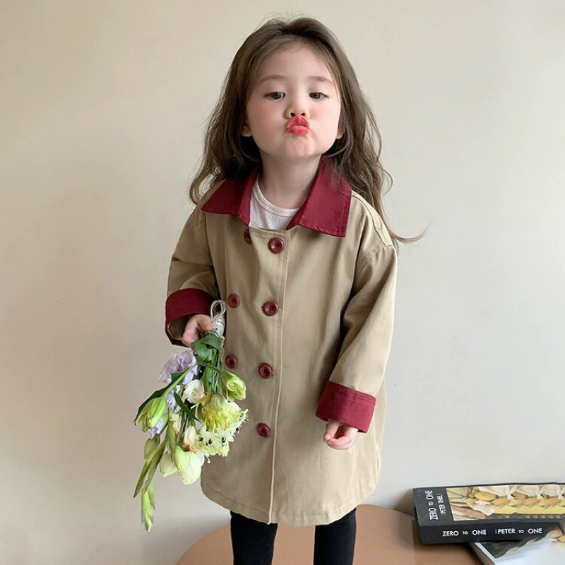 Tide, autumn children's long jacket girl's, Korean style, western style