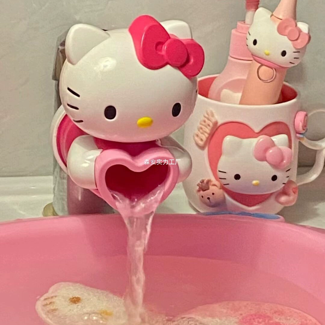 Удлинитель для смесителя Hello Kitty, удлиненная раковина для детской ванной комнаты, защита от брызг, мультяшный милый