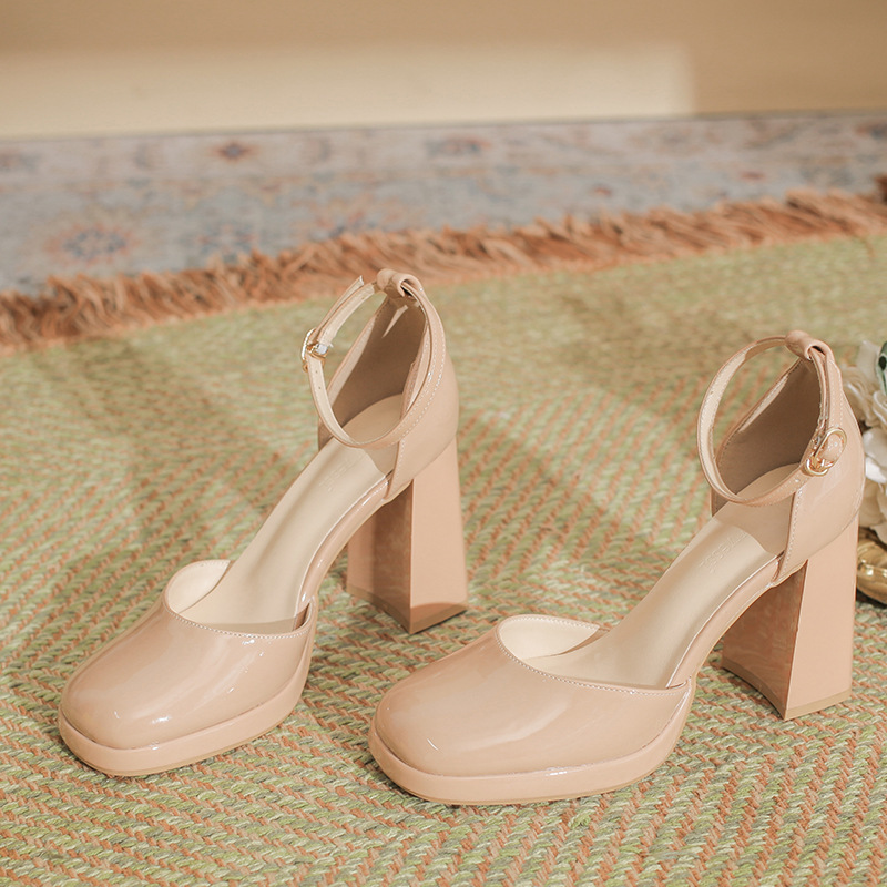 Not Tiring Feet Wedding Shoes Bridal Shoes Thick Heel Square Toe Buckle Mary Jane Women's Shoes White Waterproof Platform High Heels for Women Not Tiring Feet Wedding Shoes Bridal Shoes Thick Heel Square Toe Buckle Mary Jane Women's Shoes White Waterproof Platform High Heels for Women