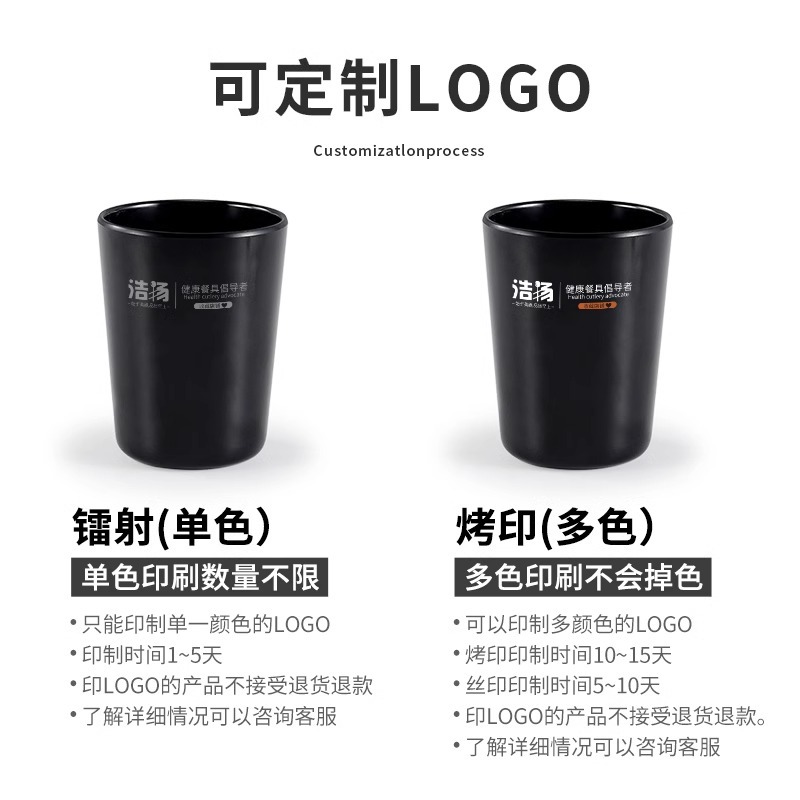 Tazas de melamina cubiertos comerciales japoneses tazas de plástico de porcelana negra restaurantes hot pot tienda tazas de agua de resina tazas de té tazas de vino