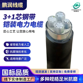 国标YJLV22-3*25+1*16铝芯电缆钢带铠装低压电力线绝缘铠装电缆