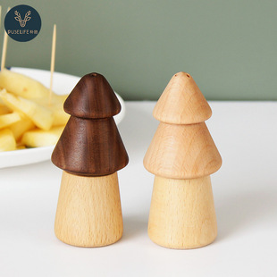 Japanese-style Wooden Restaurant Toothpick Box Creative Household Pine Toothpick Cans Portable Toothpick Box Black Walnut Toothpick Bucket