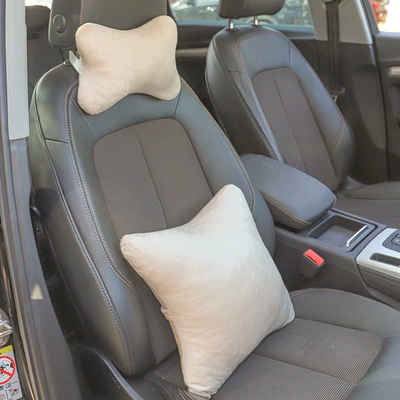 Pillow, Lumbar Support, Car Cushion, Headrest - beige-headrest-lumbar-support