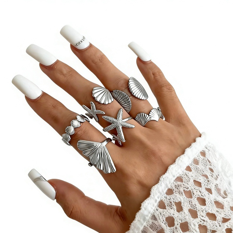 은색 조개껍데기 6개