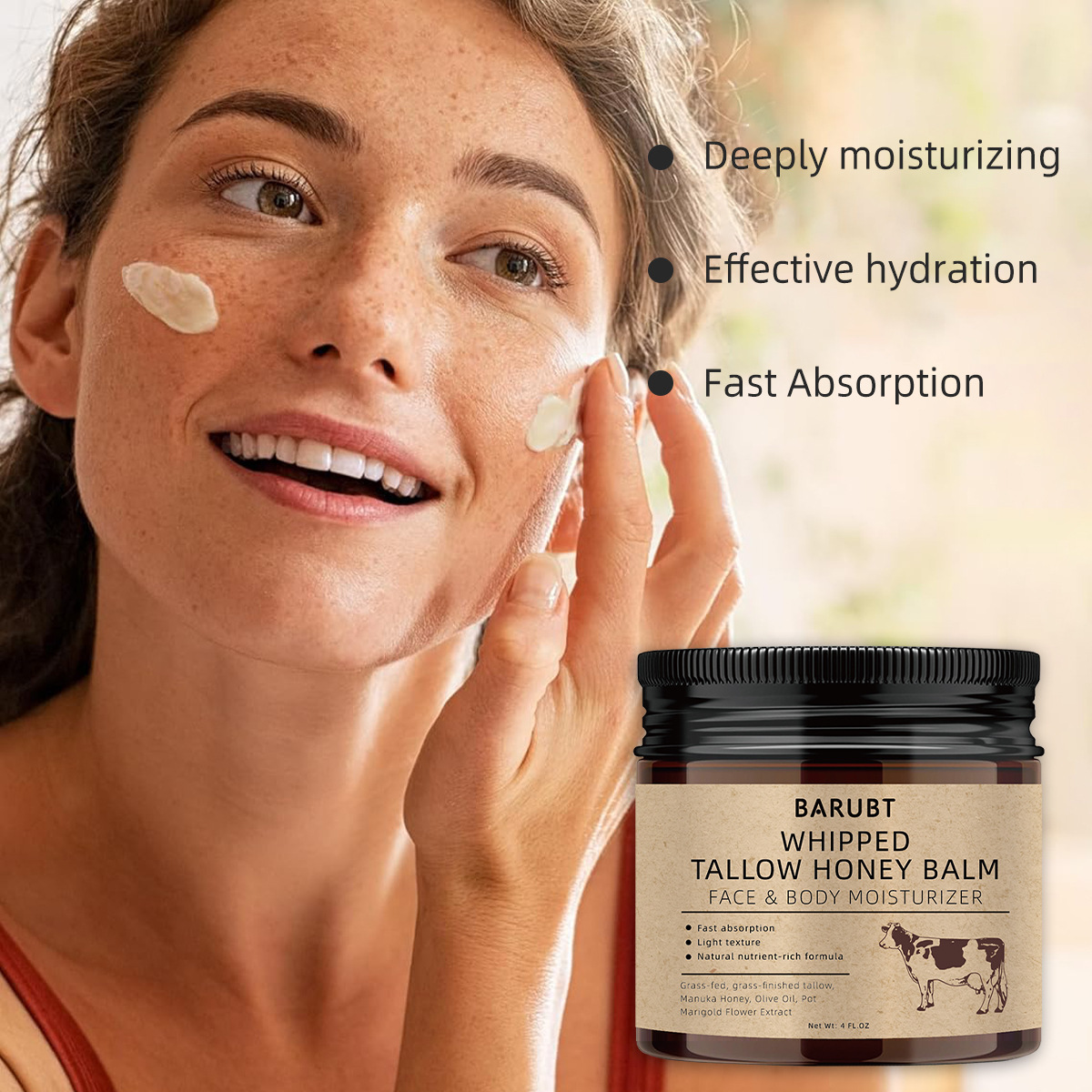 Cross-Border Barubt Butter Honey Moisturizing Cream Hydrating and Nourishing Skin Care Lotion Body Butter