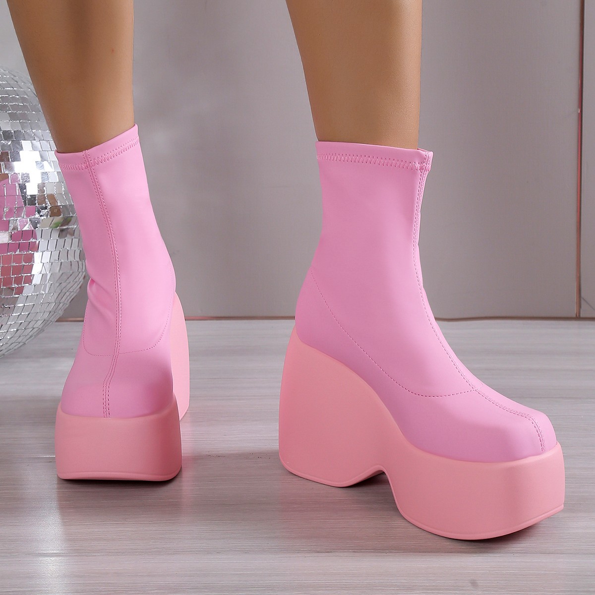 Platform boots for women with platform platform elastic boots with platform platforms_voghion.com