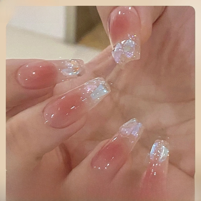 Wear nail beauty stickers finished products wholesale handmade hot nail patch fake nail patch short mid-length wearable